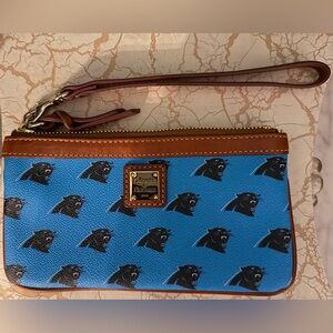 Dooney & Bourke NFL Carolina Panthers large slim wristlet.